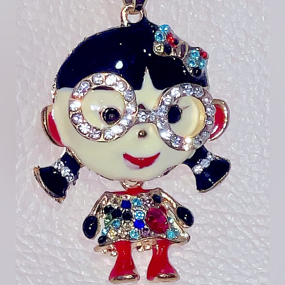 Bag Charm 3D BODY MOVES Rhinestone KeyChain NEW Purse Key Ring Chain Jewelry